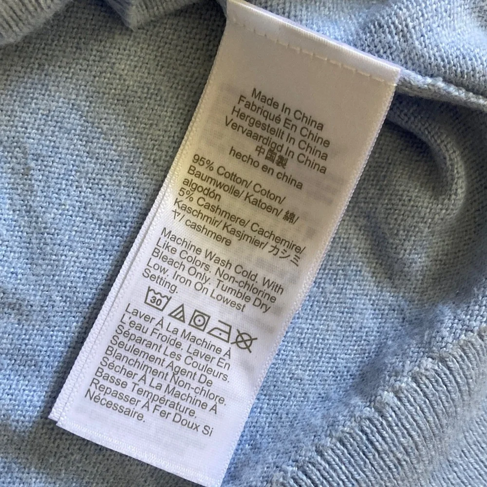 J. Crew blue cotton-cashmere sweater, Sz Medium.